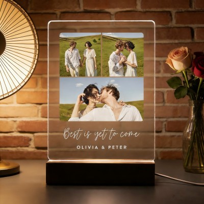 Personalised Couple Photo Collage LED Night Light Custom Lamp Gift With Photos Unique Valentine's Day Gift