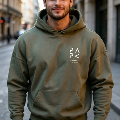 Personalised Dad Sweatshirt with Name & Year – Father's Hoodie Gift, Expecting Dad Announcement