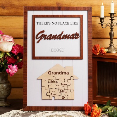 Grandma You Are The Piece That Holds Us Together Personalised Grandma Puzzle Piece Name Sign with Kids Names Gifts for Mum Mother's Day Gift