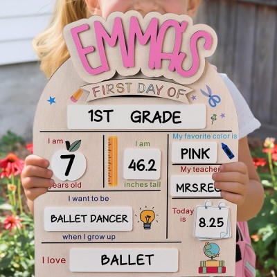 Personalised First Day of School Sign Back to School Photo Prop for Kids Unique Gifts for Boys Girls