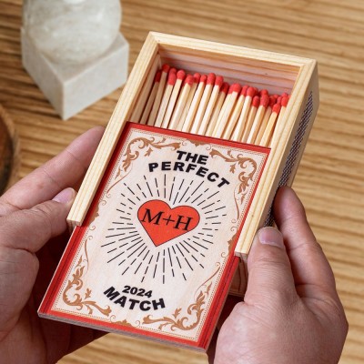 Personalised Couple Wood Matchbox Housewarming Gift Anniversary Gift Ideas Valentine's Day Gifts for Couples
