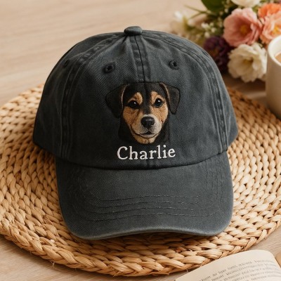 Custom Embroidered Pet Portrait Hat Personalised Dog & Cat Baseball Cap Gift for Dog Owners Pet Lover Gift Christmas Gift