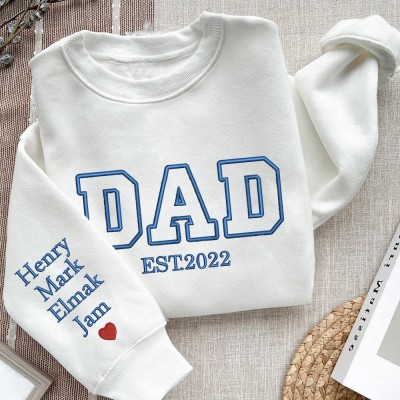 Custom Dad Embroidered Sweatshirt Hoodie Unique Father's Day Gifts Birthday Gift Ideas