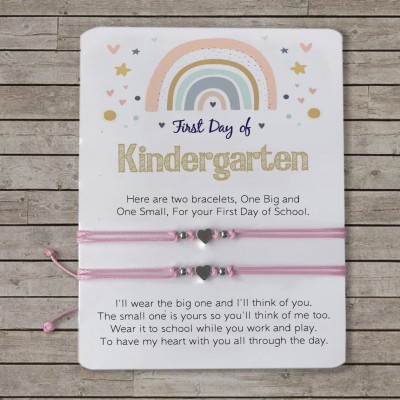 First Day of Kindergarten Mummy and Me Matching Bracelets Back to School Bracelet for Kids