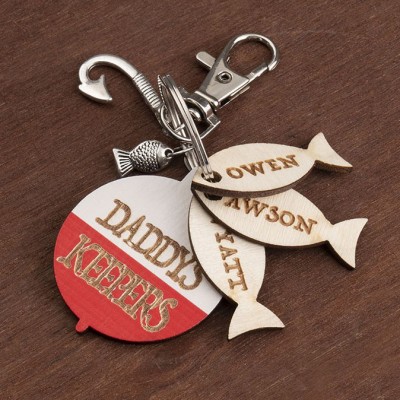 Custom Handmade Fishing Keychain We're Hooked on Daddy Father's Day Gift Ideas
