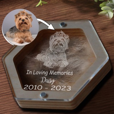 Custom Engraved Pet Fur Keepsake Box Pet Hair Memorial Gift Unique Gifts for Pet Lover Dog Sympathy Gift