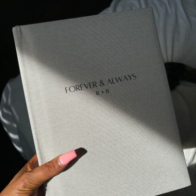 Personalised Linen Photo Album – 4×6 Slip-In Sleeves, Holds 100–300 Photos, Wedding Keepsake