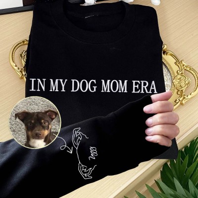 Personalised In My Dog Mum Era Dog Ears Outline Embroidered Sweatshirt Hoodie Best Gifts for Pet Lover