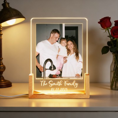 Personalised Couple Photo LED Night Light Custom Photo Lamp Plaque Unique Gift For Couple Anniversary Gift Family Gift