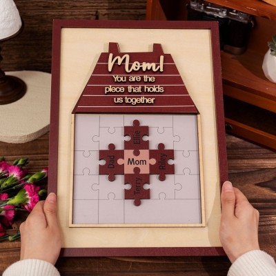 Mum You Are The Piece That Holds Us Together Personalised Mum Puzzle Sign Gift for Mum Grandma Mother's Day Gifts