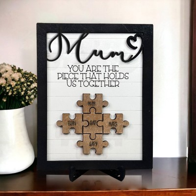 Personalised Wooden Puzzle Names Sign Piece That Hold Us Together Love Gift Ideas for Mum Grandma Mother's Day Gift