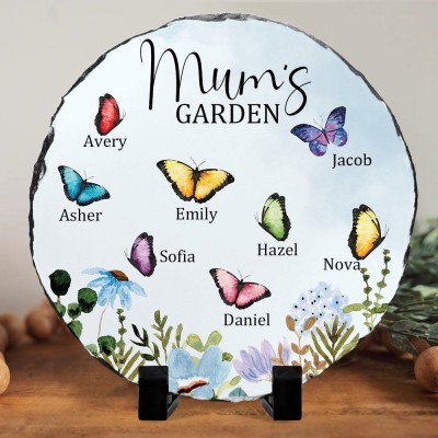 Personalised Butterflies Art Plaque with with Kids Names for Grandma