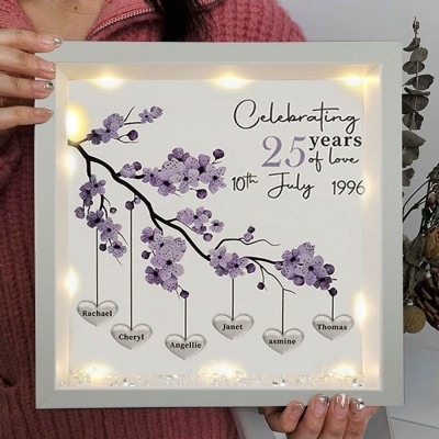 Personalised Light Up Family Tree Frame for Mum
