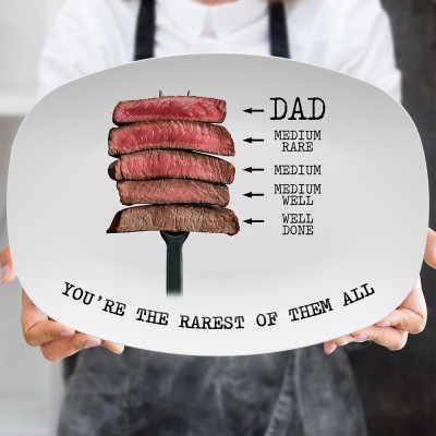 Personalised You're The Rarest of Them All Grilling Plate Father's Day Gift