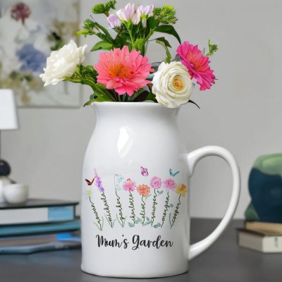 Personalised Mum's Garden Birth Flower Vase
