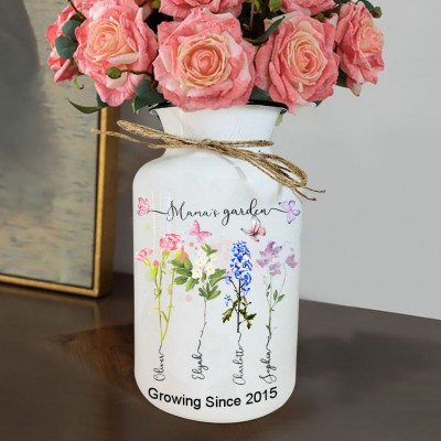 Personalised Mama's Garden Flower Vase Mother's Day Gift Ideas