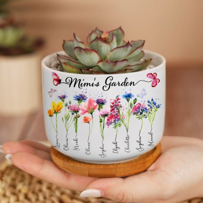 Personalised Birth Month Flower Succulent Pot Mother's Day Gift