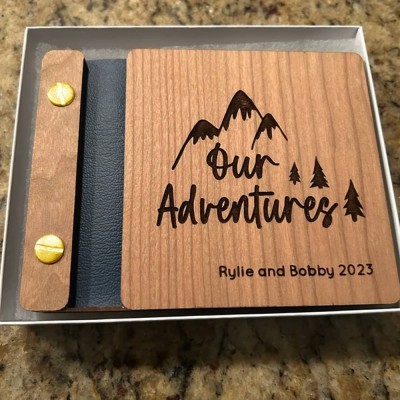 Personalised Wood Travel Photo Scrapbook Album Adventure Book Unique Anniversary Gifts Valentine's Day Gifts for Couples