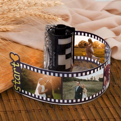 Personalised Photo Film Roll Keychain Memorial Gifts for Her Him Anniversary Gift Ideas Valentine's Day Gift for Couples