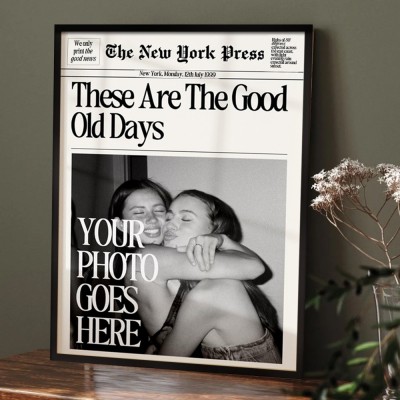 Custom Newspaper Print Frame Personalised Gifts for Friends Best Friend Gift Funny Gift for Her