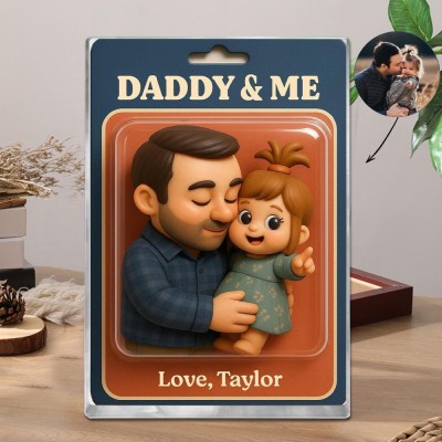Custom Photo Dad And Kids Action Figure Acrylic Block Unique Gifts for Dad Father's Day Gift