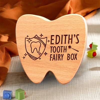 Personalised Engraved Wooden Baby Tooth Fairy Box Custom Keepsake Tooth Storage Box Baby Shower Gifts