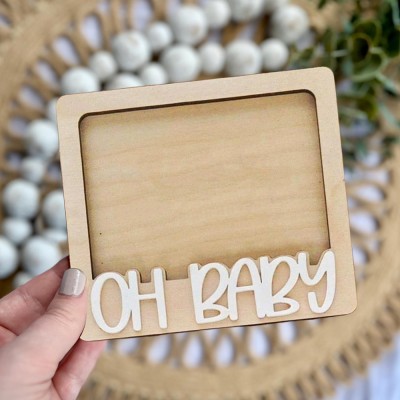 Personalised Wooden Ultrasound Fridge Magnet Custom Pregnancy Announcement Gift Unique Ultrasound Photo Frame Sign For New Mum
