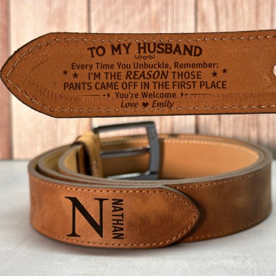Personalised Engraved Leather Belt Unique Gifts for Husband Boyfriend Anniversary Gift Christmas Gift Ideas