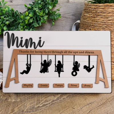 Custom Mimi Swing Set Sign Family Gifts for Mum Grandma Mother's Day Gift Ideas