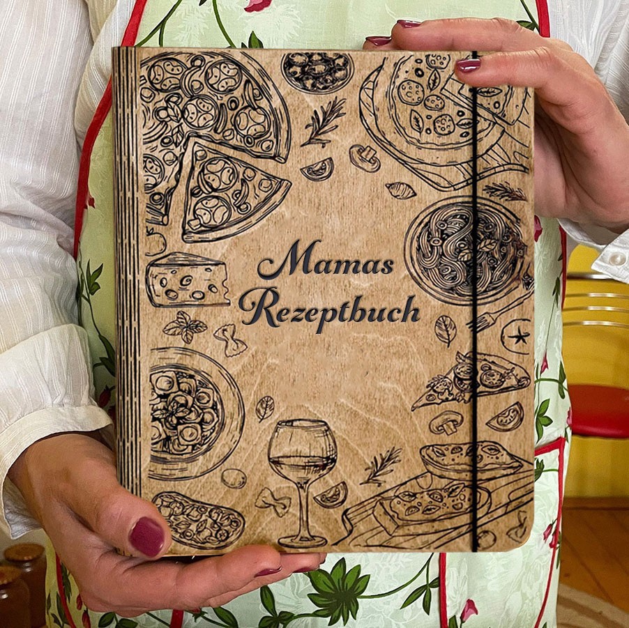 Personalisiertes Rezeptbuch aus Holz, leerer Ordner, einzigartige Geschenkideen für Mama, Weihnachtsgeschenkideen