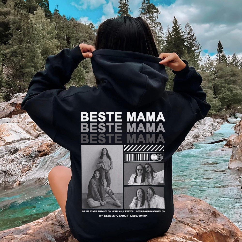 Personalisiertes Sweatshirt mit Foto der besten Mama mit Text, Geburtstagsgeschenk für Mama, Oma, Familie, einzigartige Geschenkidee zum Muttertag