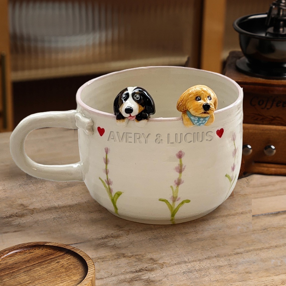 Personalisierte Tasse mit Haustierfigur – Erinnerungsgeschenke für Tierliebhaber – Einzigartige Geschenke für Hundebesitzer