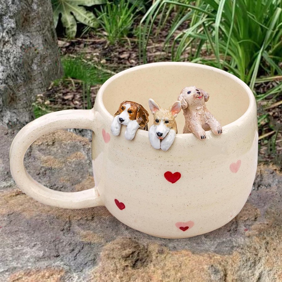 Personalisierte Tasse mit Haustiermotiv, handgefertigte Kaffeetasse, Geschenk für Hundebesitzer, Erinnerungsgeschenk für Tierliebhaber