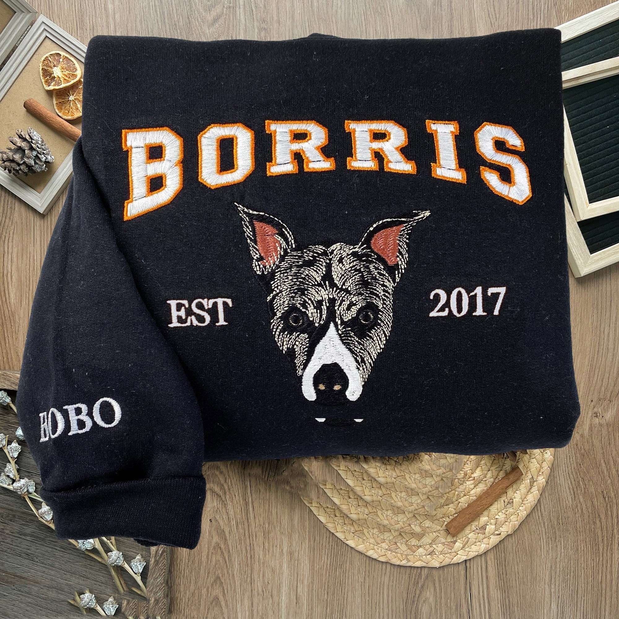 Benutzerdefiniertes Hunde-Sweatshirt, besticktes Haustier-Sweatshirt mit Hundegesicht darauf, Geschenk für Haustierliebhaber, Weihnachtsgeschenk