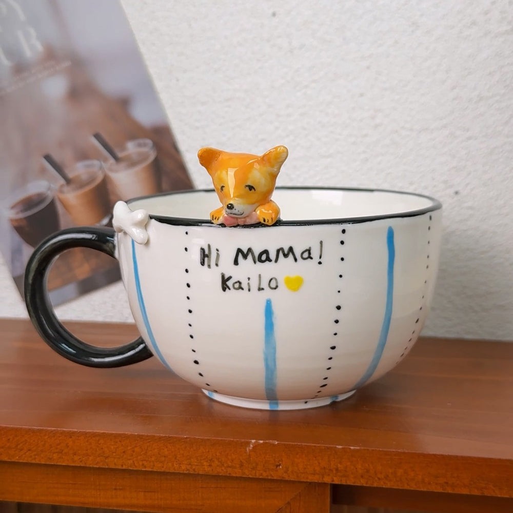 Personalisierte Tasse mit Haustiermotiv, handgefertigte Kaffeetasse, Geschenk für Hundebesitzer, Erinnerungsgeschenk für Tierliebhaber