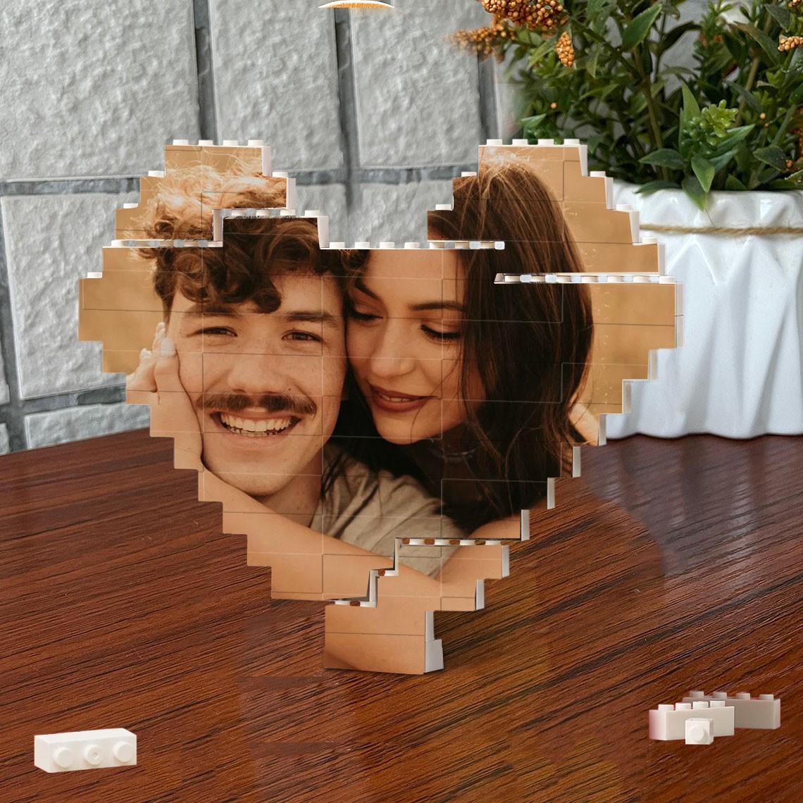 Personalisiertes Foto-Baustein-Puzzle in Herzform für Paare, Liebesgeschenke für Seelenverwandte, Geschenkideen zum Valentinstag