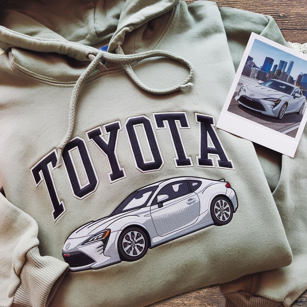 Individuell bestickter Kapuzenpullover mit Autoporträt, Geschenke für Autoliebhaber, Jubiläumsgeschenke für den Ehemann, Valentinstagsgeschenke für den Freund