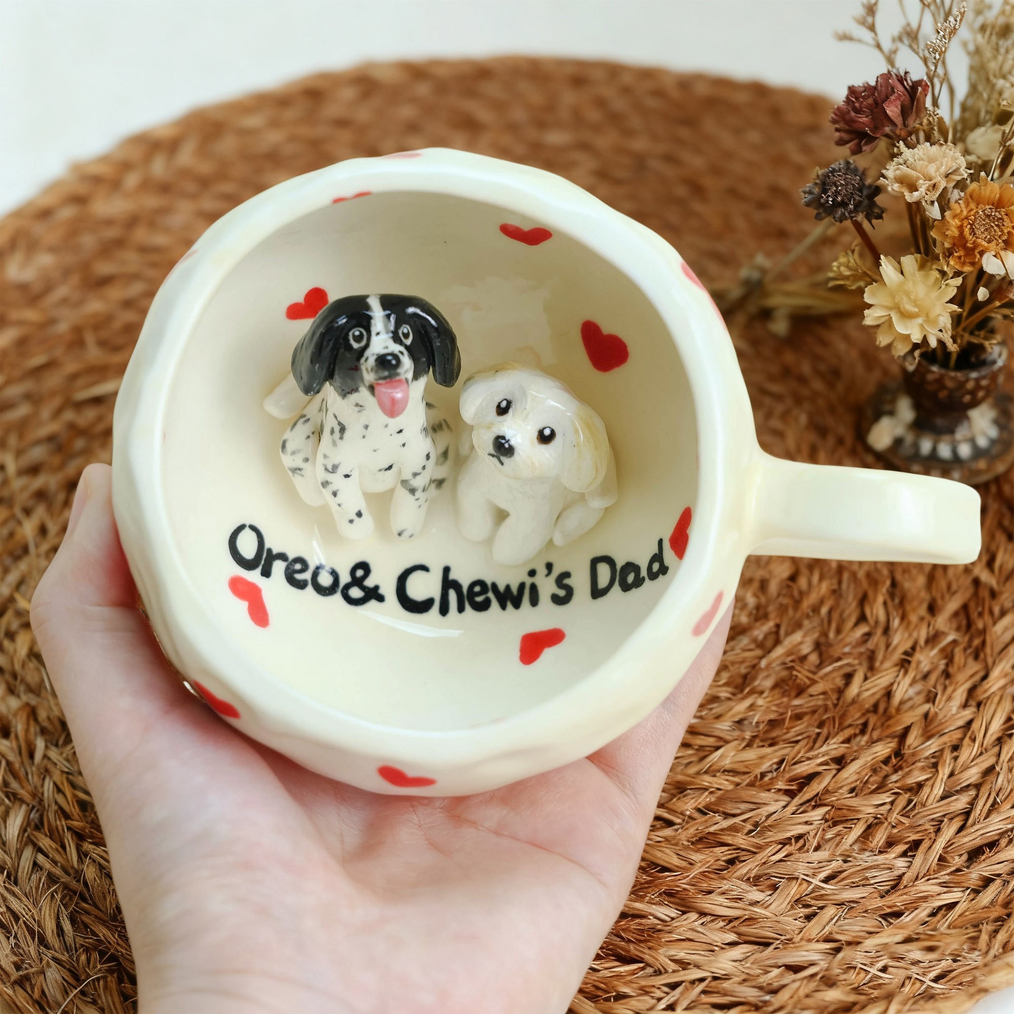 Kaffeetasse mit personalisiertem Haustierporträt – das perfekte Geschenk für Tierliebhaber – einzigartige Weihnachtsgeschenke für Hundefreunde