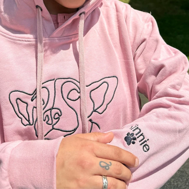 Personalisieren Sie mit Haustierfoto und Namen Hoodie Benutzerdefinierte bestickte Portrait Haustier von Foto Sweatshirt Hund Liebhaber Geschenk