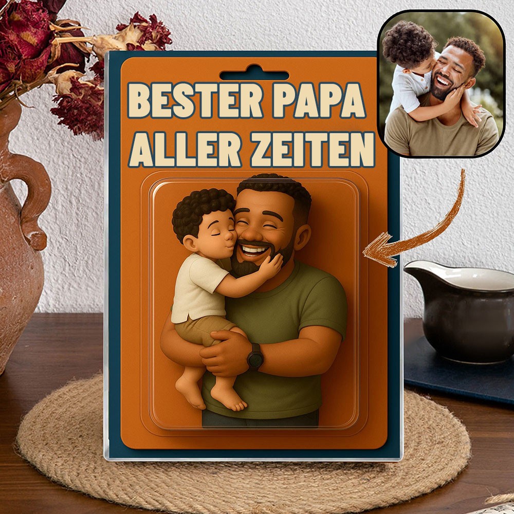 Das beste Papa-Brett mit personalisiertem Foto, Aktivitätsfigur für Papa und Kind, Acrylblock, einzigartiges Geschenk für Papa, Geschenk zum Vatertag