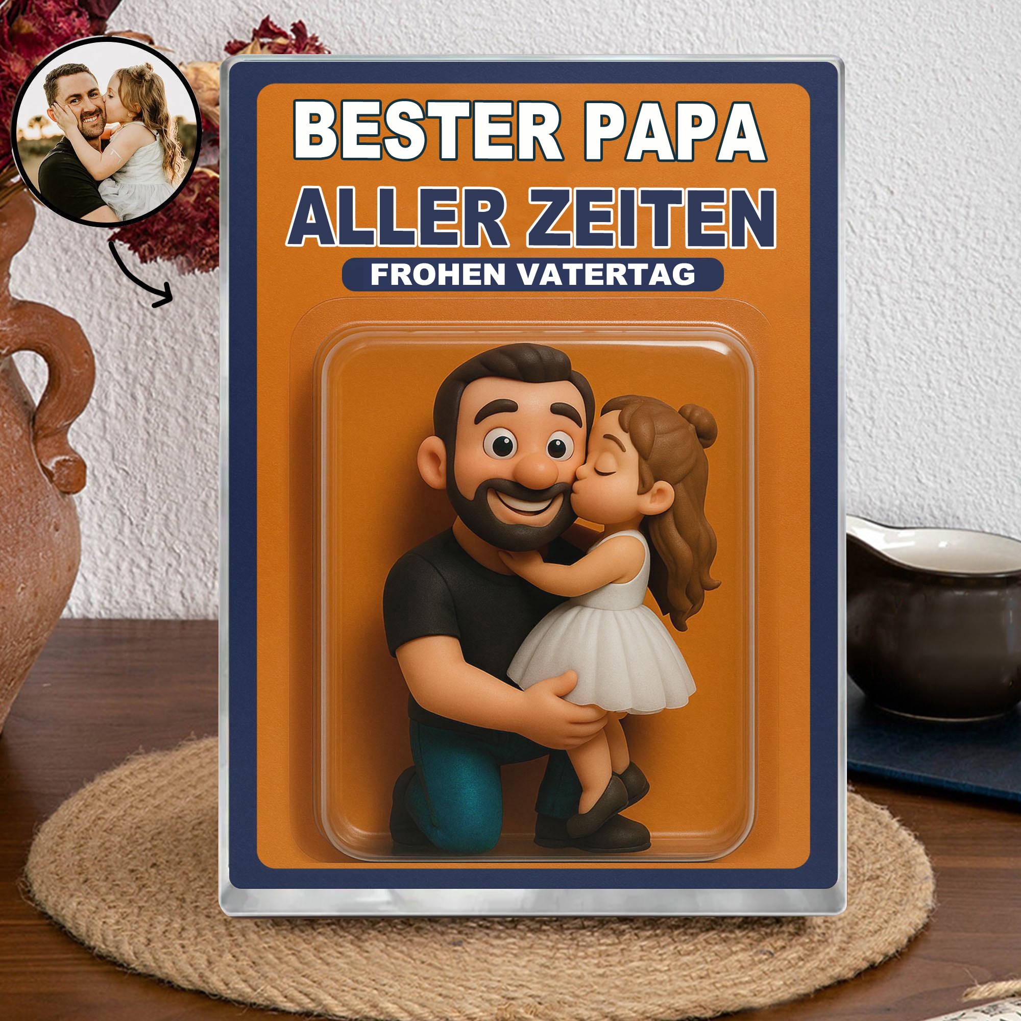 Das beste Papa-Brett mit personalisiertem Foto, Aktivitätsfigur für Papa und Kind, Acrylblock, einzigartiges Geschenk für Papa, Geschenk zum Vatertag
