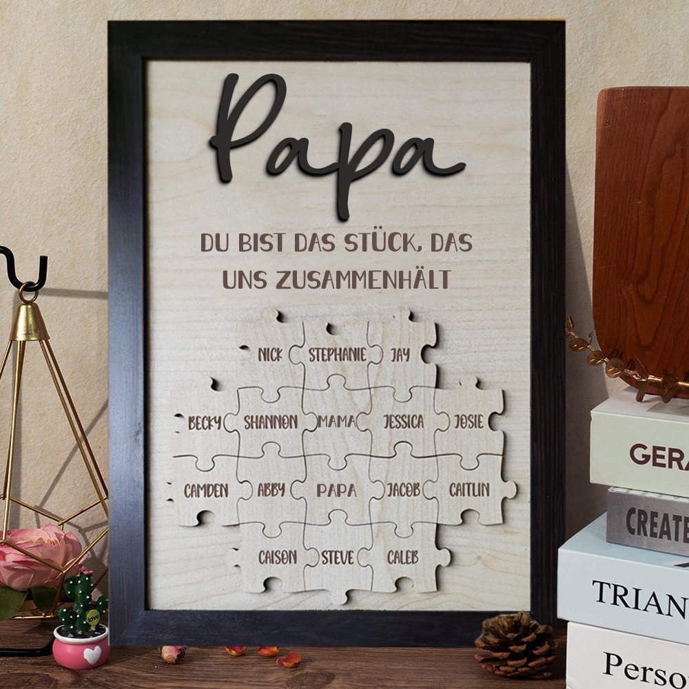 Vatertagsgeschenk Puzzle, Vatertags-Holzschild, Papa-Puzzle-Schild, Geschenke für Papa, personalisiertes Geschenk, individuelles Puzzle-Schild, Geschenk für Opa