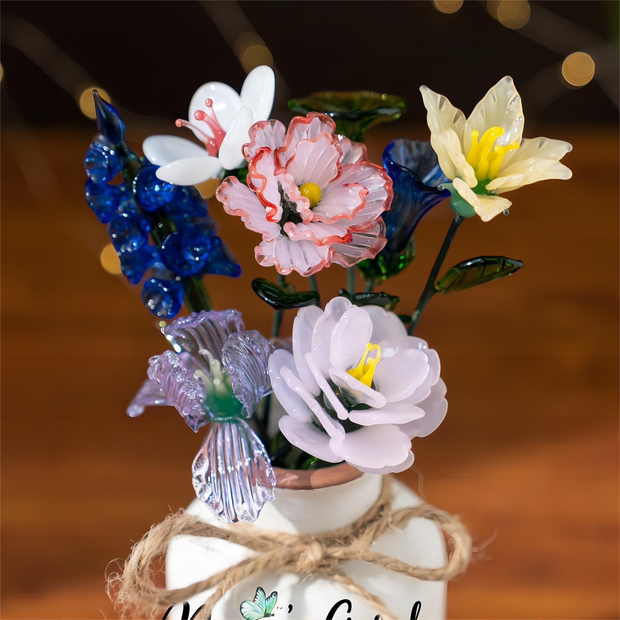 Personalisierte Geburtsmonatsblume aus Glas, einzigartige Geschenke für Mama, Oma, Geschenkideen zum Muttertag