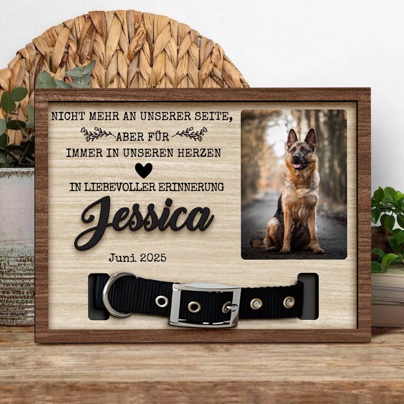 Personalisierter Erinnerungsrahmen für Haustierhalsbänder mit Foto – das perfekte Geschenk für Tierliebhaber