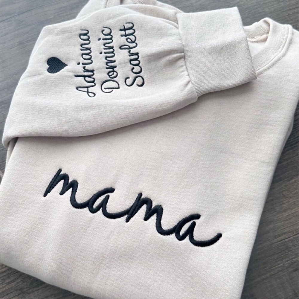 Personalisierter bestickter Mama-Sweatshirt-Hoodie Perfekte Geschenkideen zum Muttertag