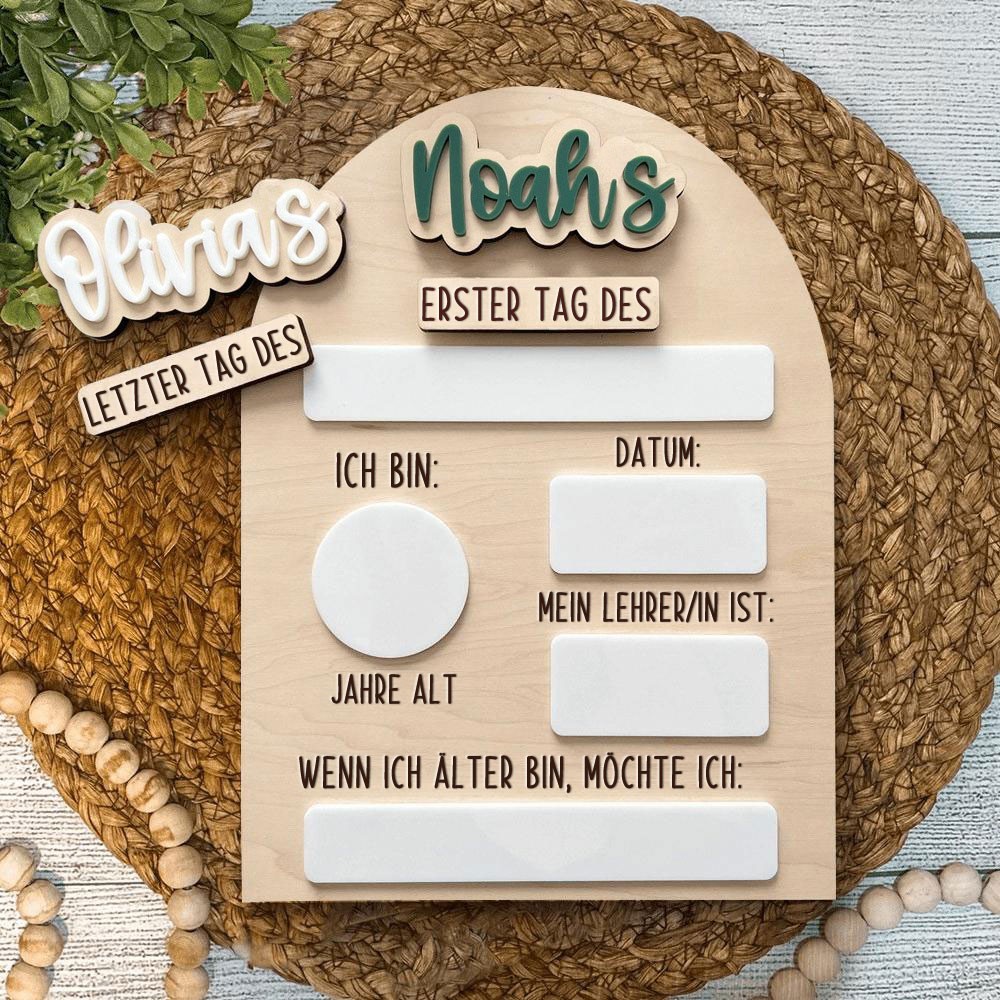 Personalisiertes Schild für den ersten und letzten Schultag, Schild für den Schulanfang, personalisiertes Geschenk für Kinder