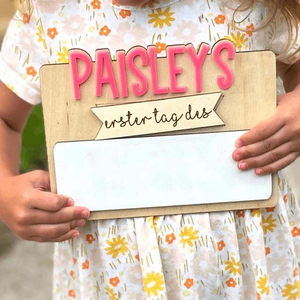 Personalisiertes Schulanfangsschild mit Kindernamen, Schild für den ersten Schultag, Schild für den letzten Schultag, einzigartiges Geschenk für Kinder, Abschlussgeschenk