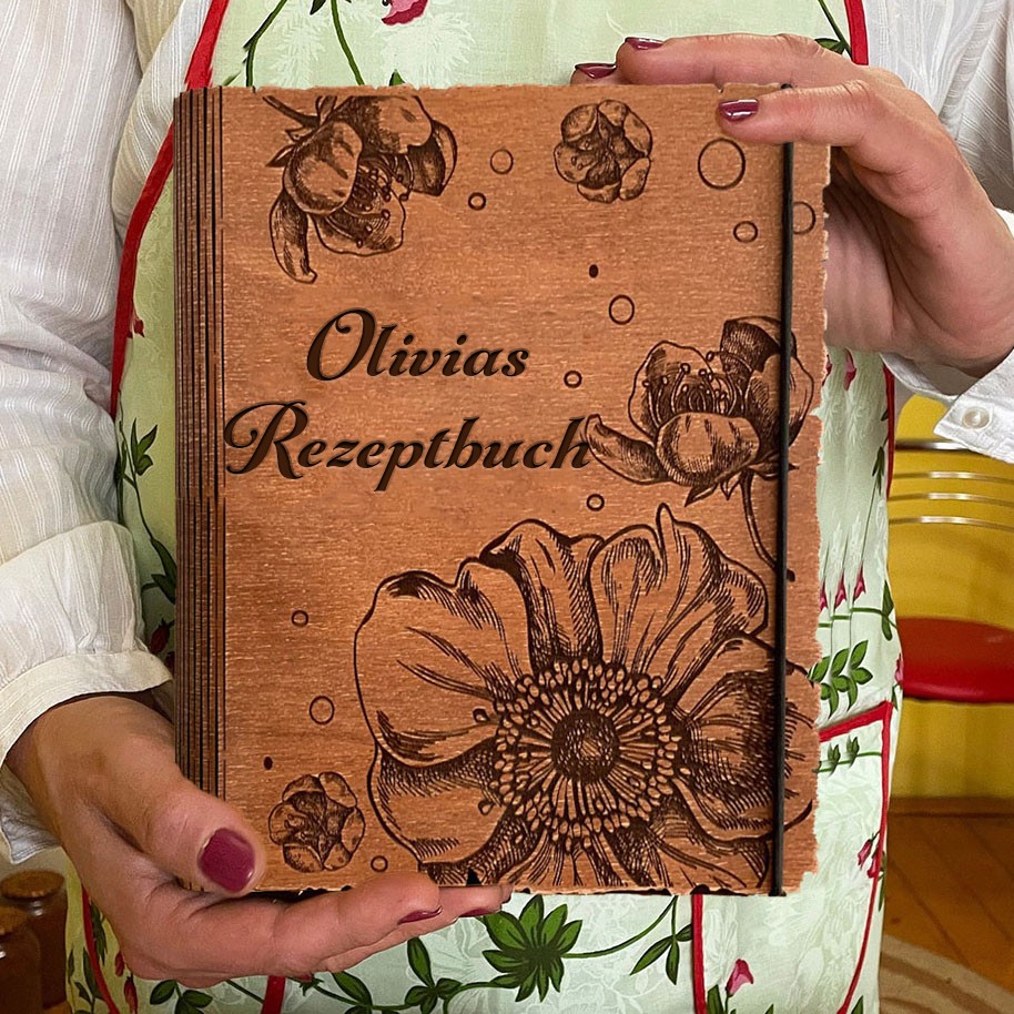 Personalisiertes Rezeptbuch, leerer Ordner, individuell graviertes Notizbuch für Mama, einzigartiges Weihnachtsgeschenk für sie