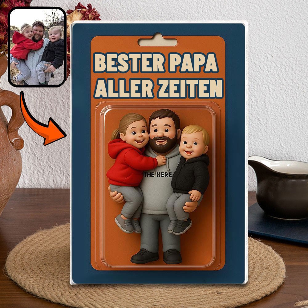 Das beste Papa-Brett mit personalisiertem Foto, Activity-Figur für Papa und Kind, Acrylbaustein, einzigartiges Geschenk für Papa, Geschenk zum Vatertag