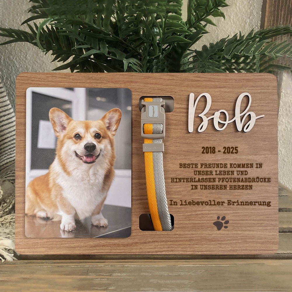 Individuell gestaltetes Gedenkhalsband mit Schild – Erinnerungsgeschenk für Tierliebhaber zum Abschied vom Hund